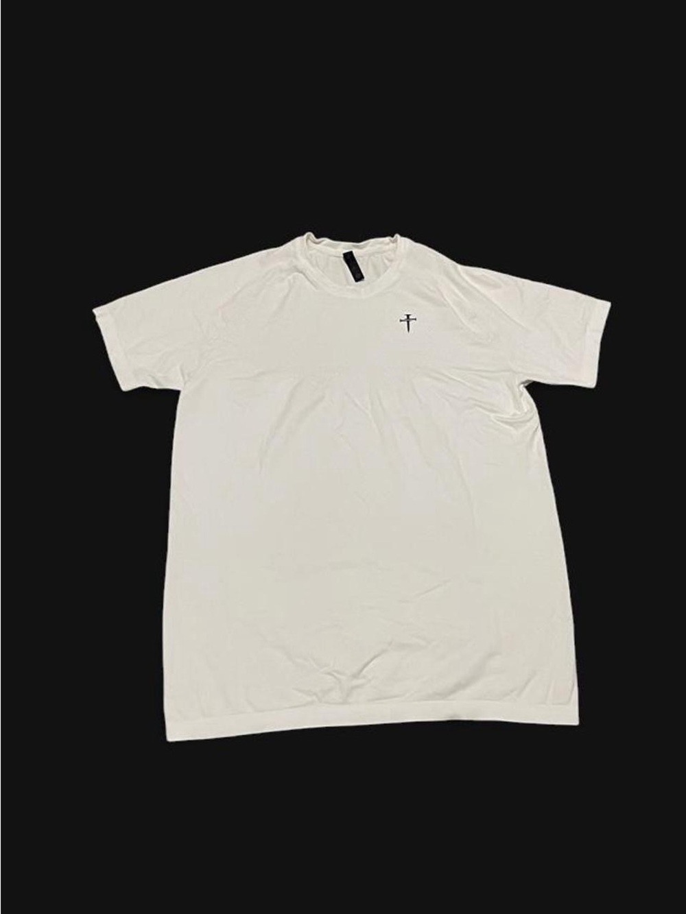 Three Nails Mens S Cross Logo T-Shirt White Performance Tee